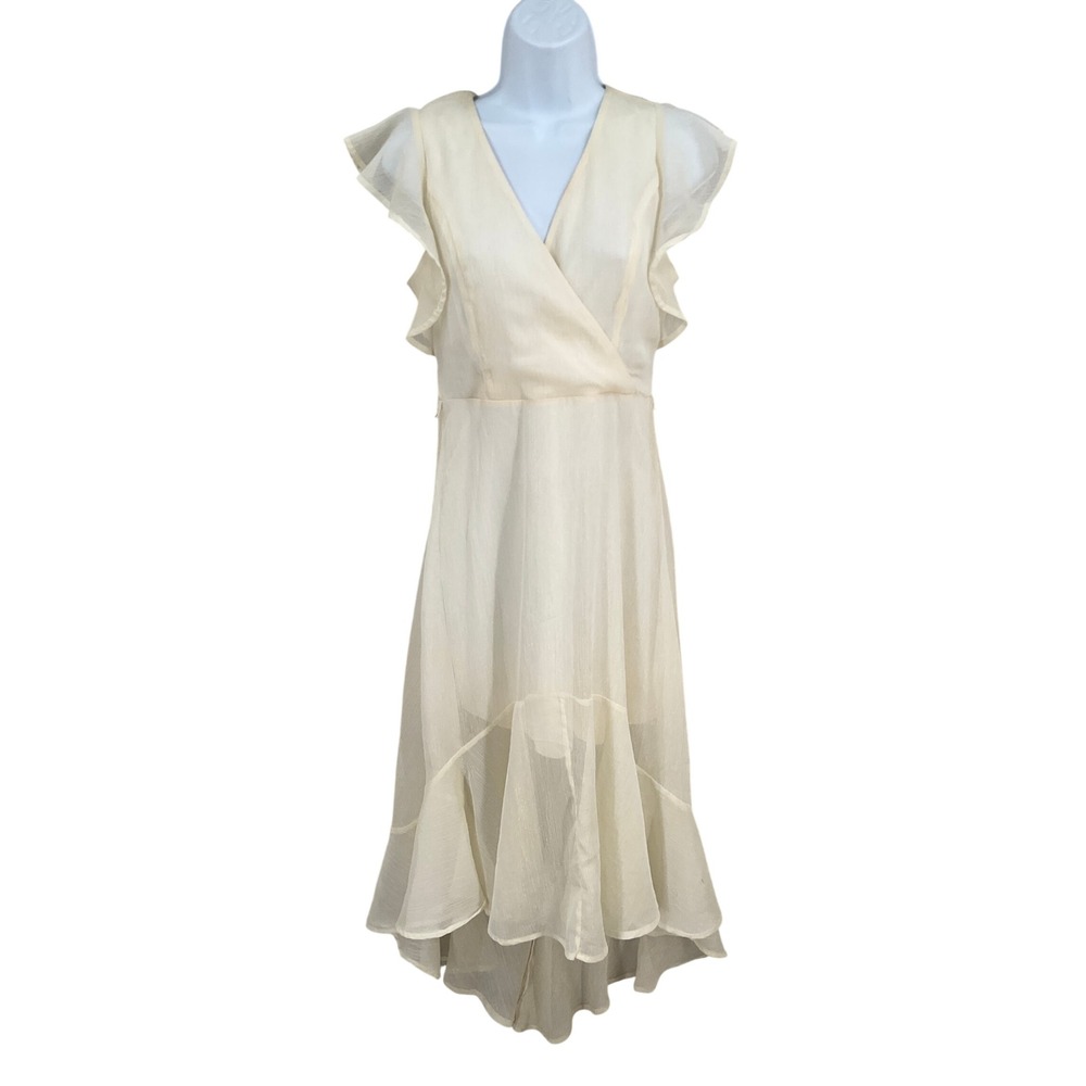 Altar'd State Florentine Dress Women XS Cream Flutter Boho‎ Ethereal Fairy Party